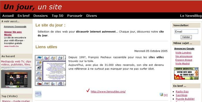 Un jour, un site du 5 octobre 2005